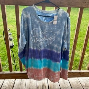 Lane Bryant Women's Tie dye Together Sweatshirt 18/20 NWT